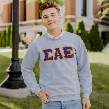 New! SAE Heather Grey Crewneck With Sewn On Letters