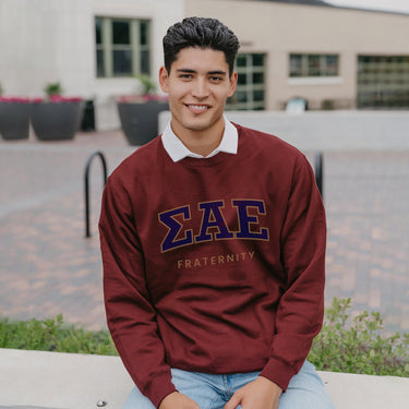 SAE Maroon Old School Crewneck