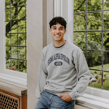 Sigma Alpha Epsilon  gray fraternity Champion Collegiate Crewneck