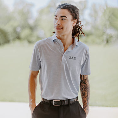 New! SAE Johnnie-O Heather Grey Polo