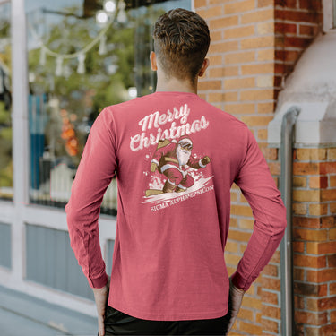 New! SAE Holiday Shredding Santa Long Sleeve Tee