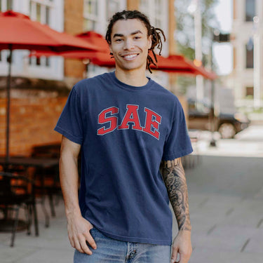 New! SAE Navy Varsity Short Sleeve Tee