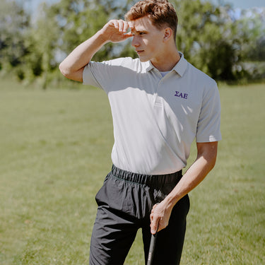 New! SAE White Callaway Greek Letter Golf Polo