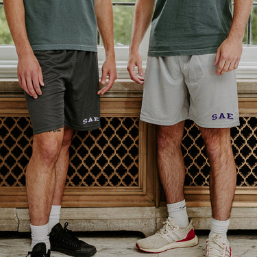 New! SAE Embroidered Graphite 7" Mesh Shorts