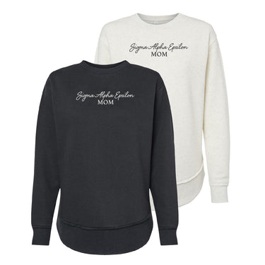 New! SAE Curved Hem Mom Crewneck