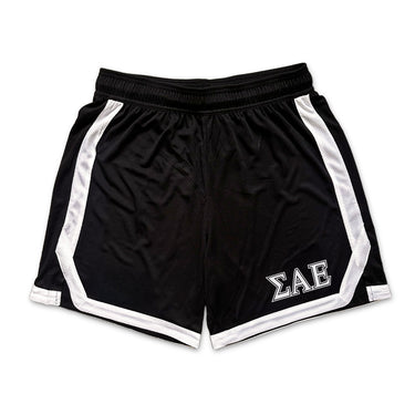 SAE Frat Black 7" Mesh Shorts.