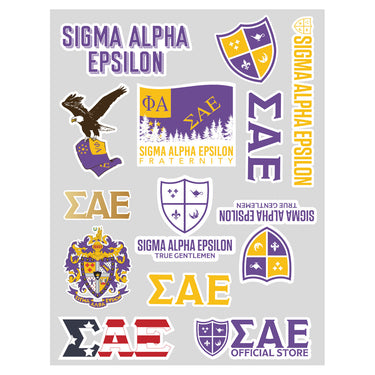 SAE Sticker Sheet | Sigma Alpha Epsilon| Promotional > Stickers