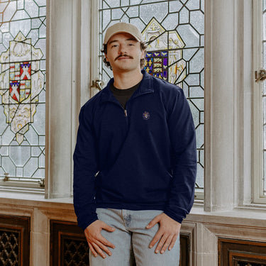 New! SAE Embroidered Crest Quarter Zip Sigma Alpha Epsilon