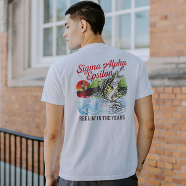 Sigma Alpha Epsilon frat merch, Reel Good Time Comfort Colors Short Sleeve Tee.