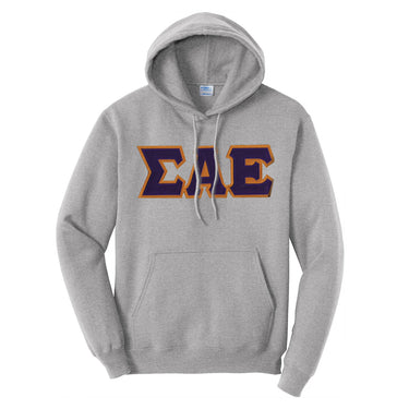 SAE Heather Gray Hoodie with Sewn On Letters