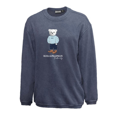 SAE Navy Sandwash Bear Crewneck