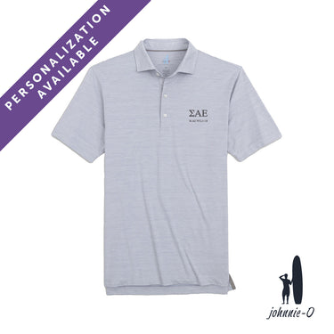 New! SAE Personalized Johnnie-O Heather Grey Polo