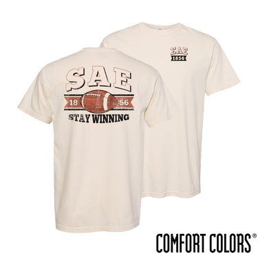 SAE Comfort Colors Stay Winning Football Short Sleeve Tee