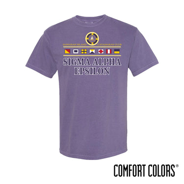 New! SAE Comfort Colors Vintage Catamaran Club Short Sleeve Tee