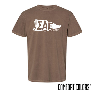 SAE Comfort Colors Brown Pennant Short Sleeve Tee