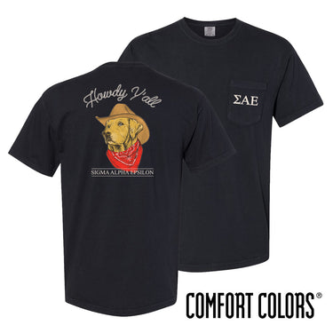 SAE Cowboy Retriever Black Short Sleeve Pocket Tee