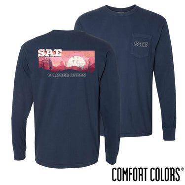 SAE Comfort Colors Wander Often Long Sleeve Pocket Tee