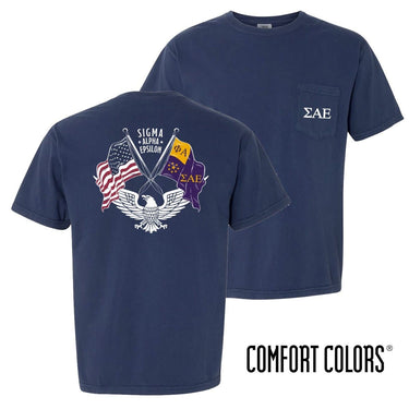 SAE Comfort Colors Short Sleeve Navy Patriot tee | Sigma Alpha Epsilon | Shirts > Short sleeve t-shirts