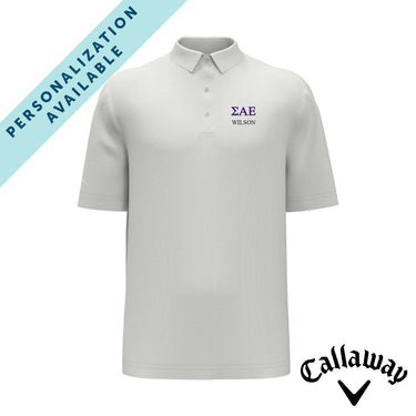 New! SAE White Callaway Greek Letter Golf Polo