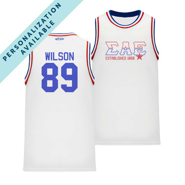 SAE Retro Block Basketball Jersey | Sigma Alpha Epsilon | Shirts > Jerseys