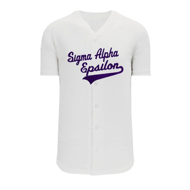 SAE White Mesh Baseball Jersey