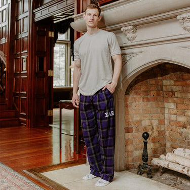 Sigma Alpha Epsilon Purple Plaid Plaid Flannel Pants