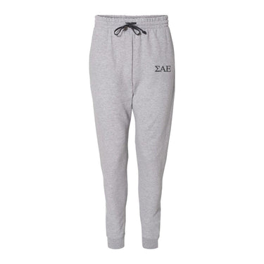 SAE Heather Grey Contrast Joggers | Sigma Alpha Epsilon | Pants > Sweatpants