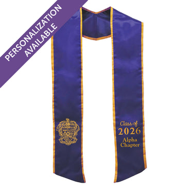 New! SAE Personalized Trimmed Graduation Stole with Embroidered Crest