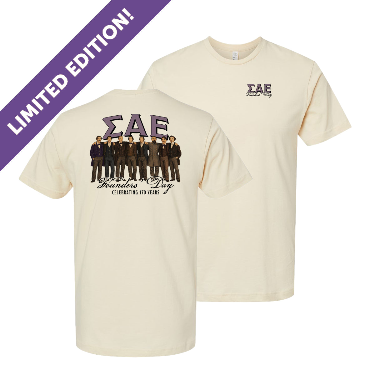 Celebrate 170 years of Sigma Alpha Epsilon with the limited SAE 2026 Founders’ Day Tee. Online thru March. $5 per shirt supports the SAE Foundation.