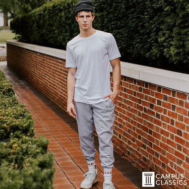 SAE Heather Grey Contrast Joggers | Sigma Alpha Epsilon | Pants > Sweatpants