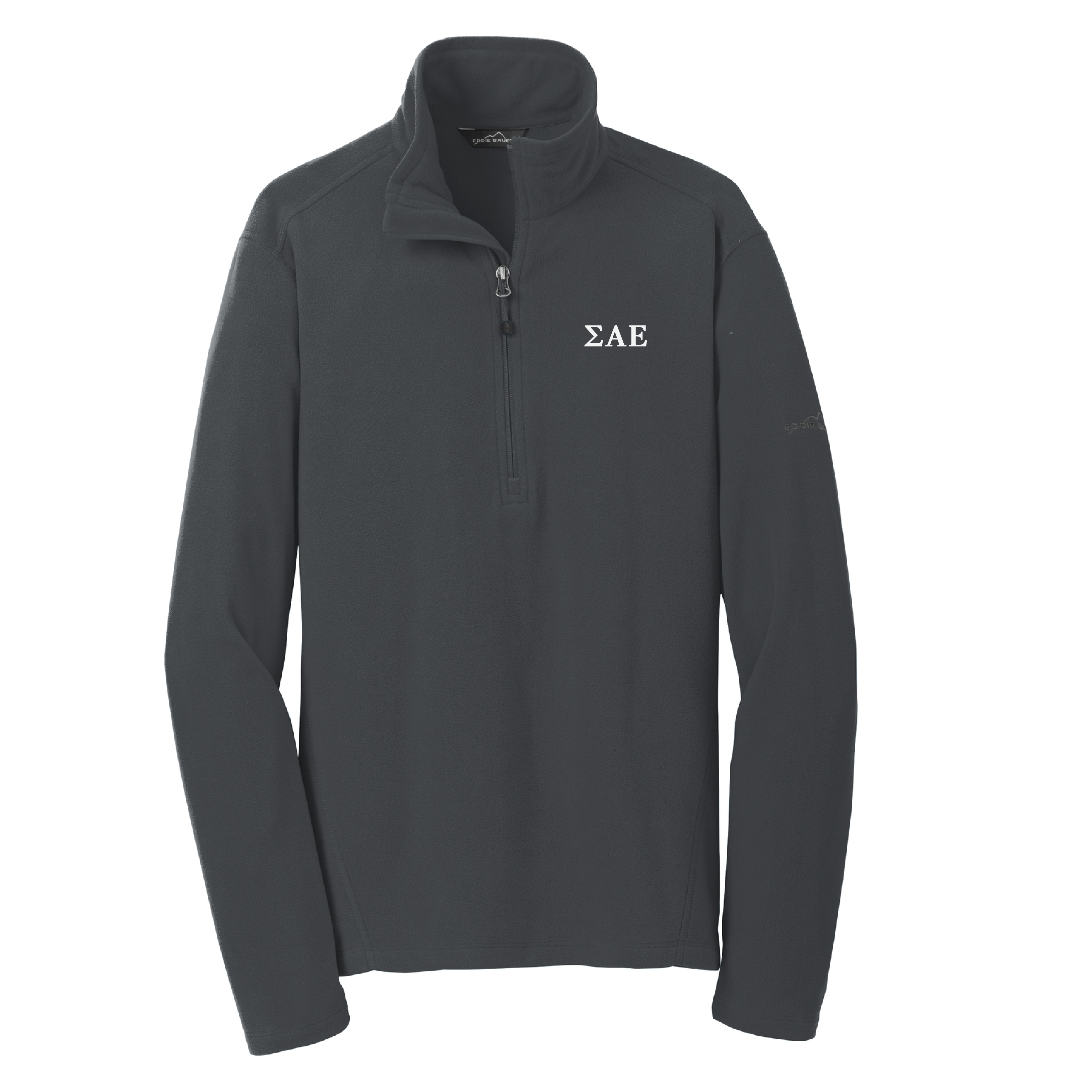 SAE - Letters 1/2-Zip Microfleece Jacket by Eddie Bauer in Grey Steel - The Sigma Alpha Epsilon Store
